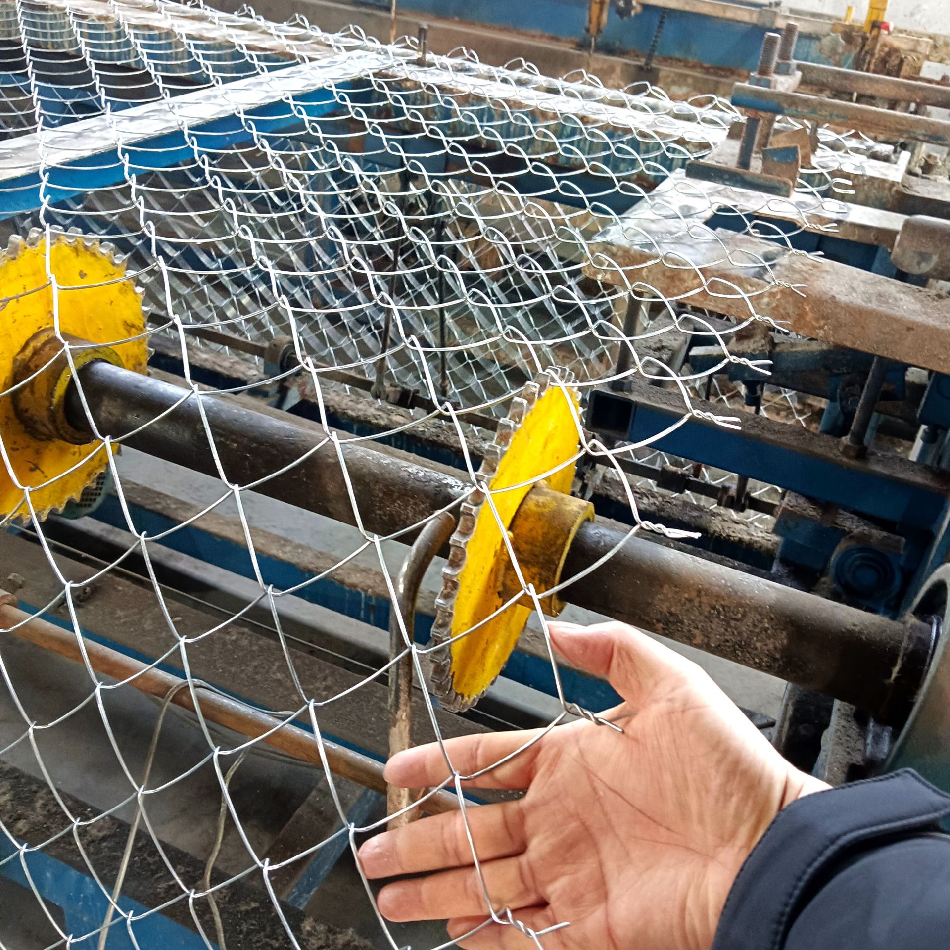 Chain link fence installed at industrial site
